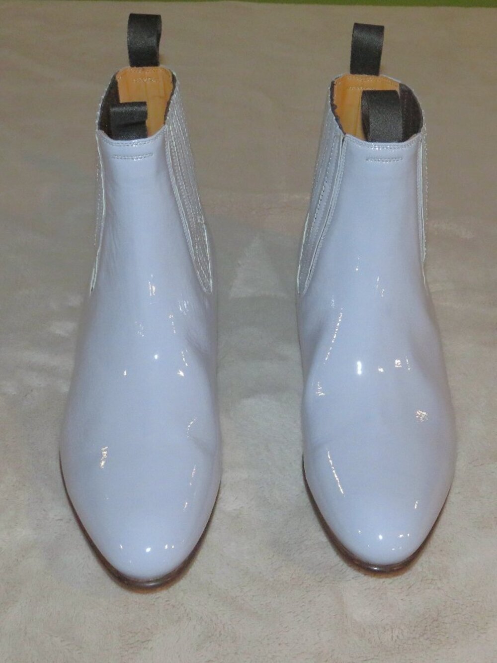 Tom Ford Kurt Powder Blue Patent Chelsea Boots 11.5 T Unworn NWD